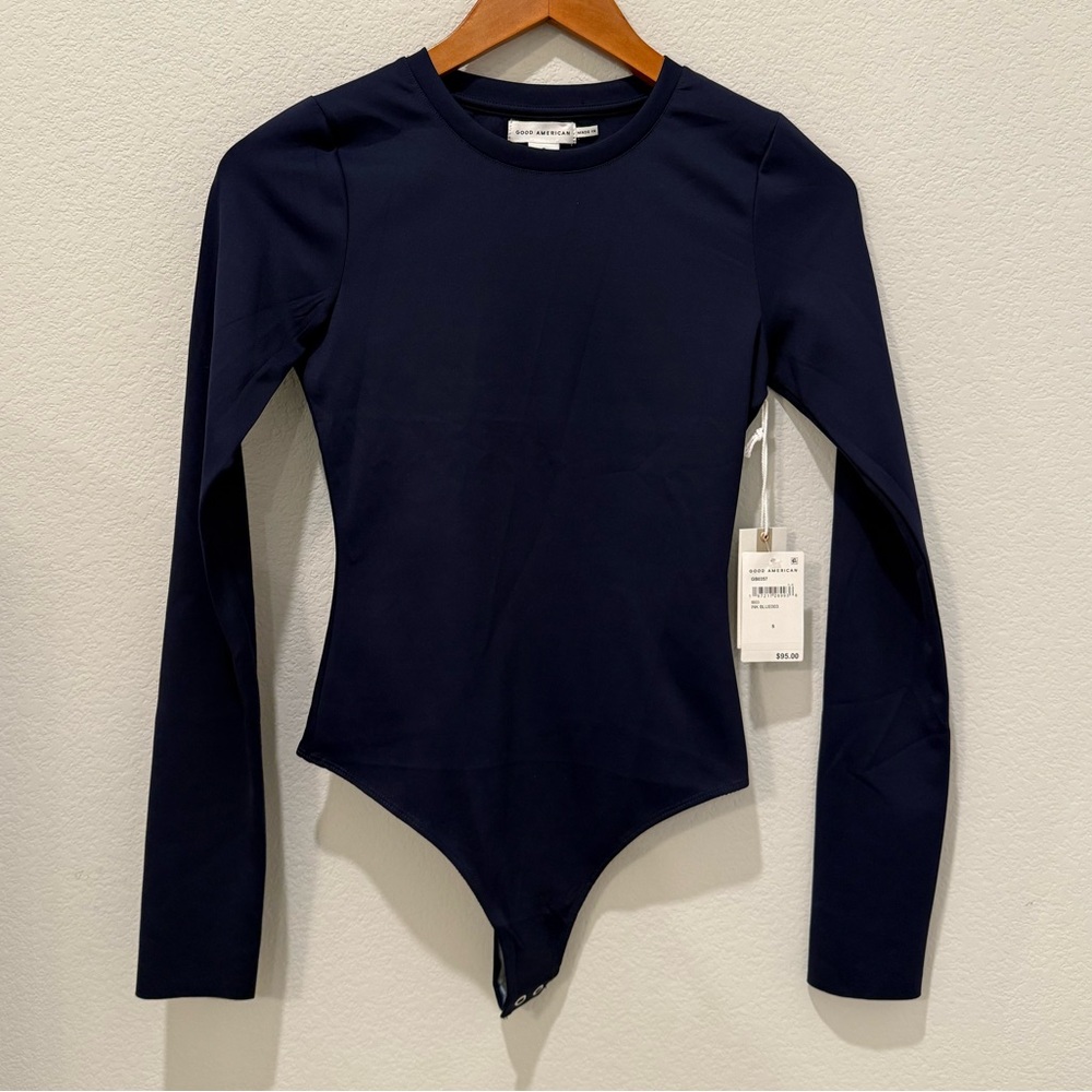 GOOD AMERICAN ; Navy Long Sleeve Scuba Body Suit ; Never worn ; New with tags
